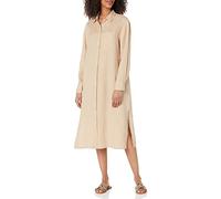 The Drop Women's Fiona Relaxed Linen Midi Shirt Dress, Hummus, XXL, Plus Size