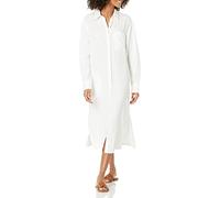 The Drop Women's Fiona Relaxed Linen Midi Shirt Dress, White, 4XL Plus