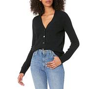 The Drop Women's Francine V-Neck Button-Front Cozy Cardigan, Black, S