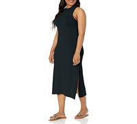 The Drop Women's Gabriela High Neck Cut-In A-Line Side-Slit Maxi Sweater Dress, Black, 3XL Plus