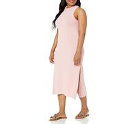 The Drop Women's Gabriela High Neck Cut-In A-Line Side-Slit Maxi Sweater Dress, Ice Pink, L