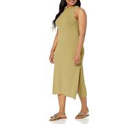 The Drop Women's Gabriela High Neck Cut-In A-Line Side-Slit Maxi Sweater Dress, Olive Oil, 5XL Plus