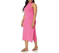 The Drop Women's Gabriela High Neck Cut-In A-Line Side-Slit Maxi Sweater Dress, Rose Pink, XXL Plus