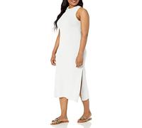 The Drop Women's Gabriela High Neck Cut-In A-Line Side-Slit Maxi Sweater Dress, Whisper White, S