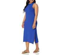 The Drop Women's Gabriela High Neck Slit Maxi Sweater Dress, Dazzling Blue, S