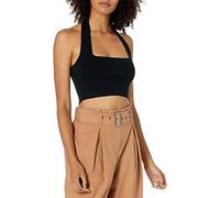 The Drop Women's Greta Fitted Square-Neck Halter Sweater Bralette, Black, L