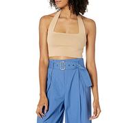 The Drop Women's Greta Fitted Square-Neck Halter Sweater Bralette, Ginger, XS