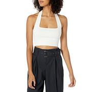 The Drop Women's Greta Fitted Square-Neck Halter Sweater Bralette, Ivory, XXL