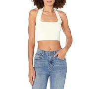 The Drop Women's Greta Fitted Square Neck Halter Sweater Bralette, Pale Yellow, 4XL Plus