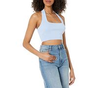 The Drop Women's Greta Fitted Square Neck Halter Sweater Bralette, Sky Blue, 3XL Plus