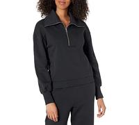 The Drop Women's Hayley Half Zip Fleece Sweatshirt, Black, XXS