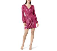 The Drop Women's Helena Sequin Wrap-Dress, Luminous Pink, S