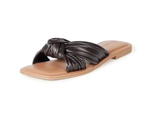 The Drop Women's Ida Bow Flat Sandal, Mahogany, 5.5
