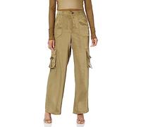 The Drop Women's Jessenia Shine Cargo Pants, Martini Olive, M