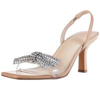 The Drop Women's Kate Slingback Bow Heeled Sandal, Tan/Clear, 7.5