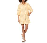 The Drop Women's Kendra Loose-Fit Long Shirt, Mango Stripe, XXL Plus