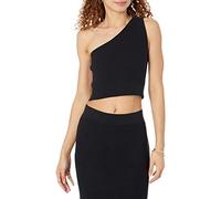 The Drop Women's Kofi Asymmetrical Cropped Sweater, Black, M