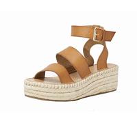 The Drop Women's Listilla Espadrille Flatform Ankle Strap Sandal, Microsuede Cognac, 10 UK