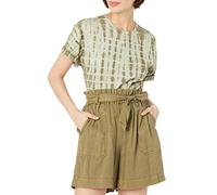 The Drop Women's Lydia Loose Short Sleeve Drop Shoulder Jersey T-Shirt, Olive, M