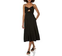 The Drop Women's Maci Strappy V-Neck Cutout Smocked Back Midi Dress , Black, 5XL Plus