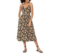 The Drop Women's Makenna Strappy Cross-Front Smocked-Back Midi Dress, Praline Floral, XL