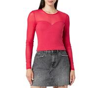 The Drop Women's Martina Sweetheart Mesh Top, Cherry Red, L