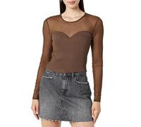 The Drop Women's Martina Sweetheart Mesh Top, Coffee Bean, M