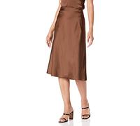 The Drop Women's Maya Silky Slip Skirt Coffee Bean, 4XL Plus