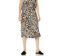 The Drop Women's Maya Silky Slip Skirt, Ivory/Praline Leopard, 5X, Plus Size