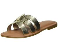 The Drop Women's Monika Flat H-Band Slide Sandal, Gold, 5 UK