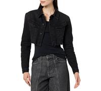 The Drop Women's Nami Ultra Cropped Denim Jacket, Faded Carbon, L