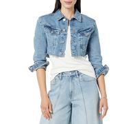The Drop Women's Nami Ultra Cropped Denim Jacket, Medium Indigo, XXL Plus