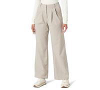 The Drop Women's Nancy Pleat Front Wide Leg Trouser, Heather Cream, S