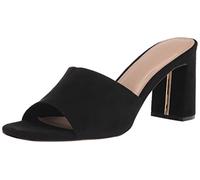 The Drop Women's Pattie High Block-Heeled Mule Sandal, Black Microsuede, 5.5 UK
