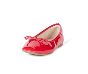 The Drop Women's Pepper Ballet Flat with Bow, Red Patent, 9.5