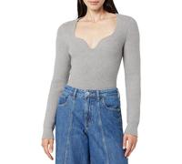 The Drop Women's Preston Ribbed Sweetheart Sweater, Gull Grey, M