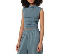 The Drop Women's Raylen Sleeveless Ruched Top, Stormy Weather, S