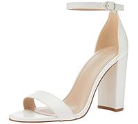 The Drop Women's Rebecca Strappy High Block-Heel Sandal, White PU, 6.5
