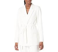 The Drop Women's Ren Wrap-Front-Belted Blazer, Ivory, 4XL Plus
