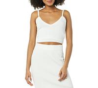 The Drop Women's Roni V-Neck Cropped Sweater Tank, Ivory, L