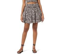 The Drop Women's Rosalia Smocked Waist Mini Skirt, Chocolate/Whisper White Daisy Print, XXL