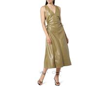 The Drop Women's Sabi Vegan Leather Cutout Midi Dress, Martini Olive, M