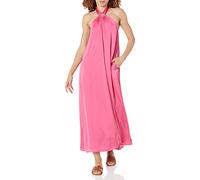 The Drop Women's Shaana Striped Halter Neck Maxi Dress, Hot Pink, XL