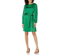 The Drop Women's @shopdandy Belted Silky Stretch Dress, Emerald, XS