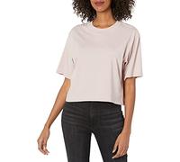 The Drop Women's Sydney Short-Sleeve Cropped Crewneck T-Shirt, Ice Pink, XL