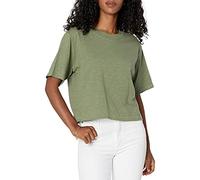 The Drop Women's Sydney Short-Sleeve Cropped Crewneck T-Shirt, Olive, S