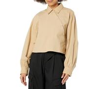 The Drop Women's Travertine Cropped Asymmetric Front Shirt by @karenbritchick, M