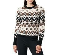 The Drop Women's Valeria Fairisle Sweater, Black/Chocolate, XXS
