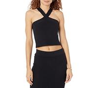 The Drop Women's Zaire Cropped Cross-Front Jumper, Black, 3XL Plus