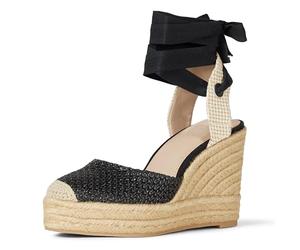 The Drop Women's Zuki Wedge Espadrille, Black, 4.5 UK